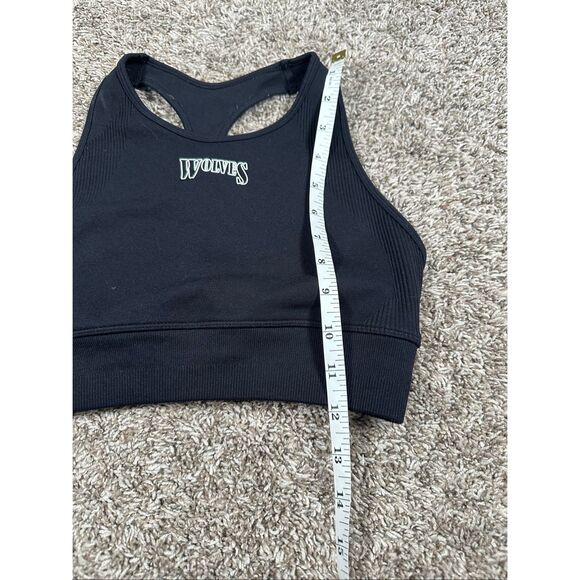 Darc Sport SHE High Neck Sports Bra Racerback Wolf Logo Compression Gym Black S - Picture 4 of 6